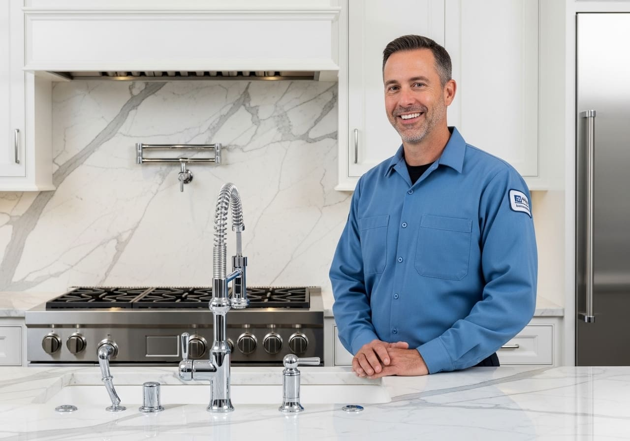 Plumber working professionally